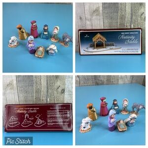 Nativity Stable & 9 Miniatures for The Nativity Scene No Box For Miniatures